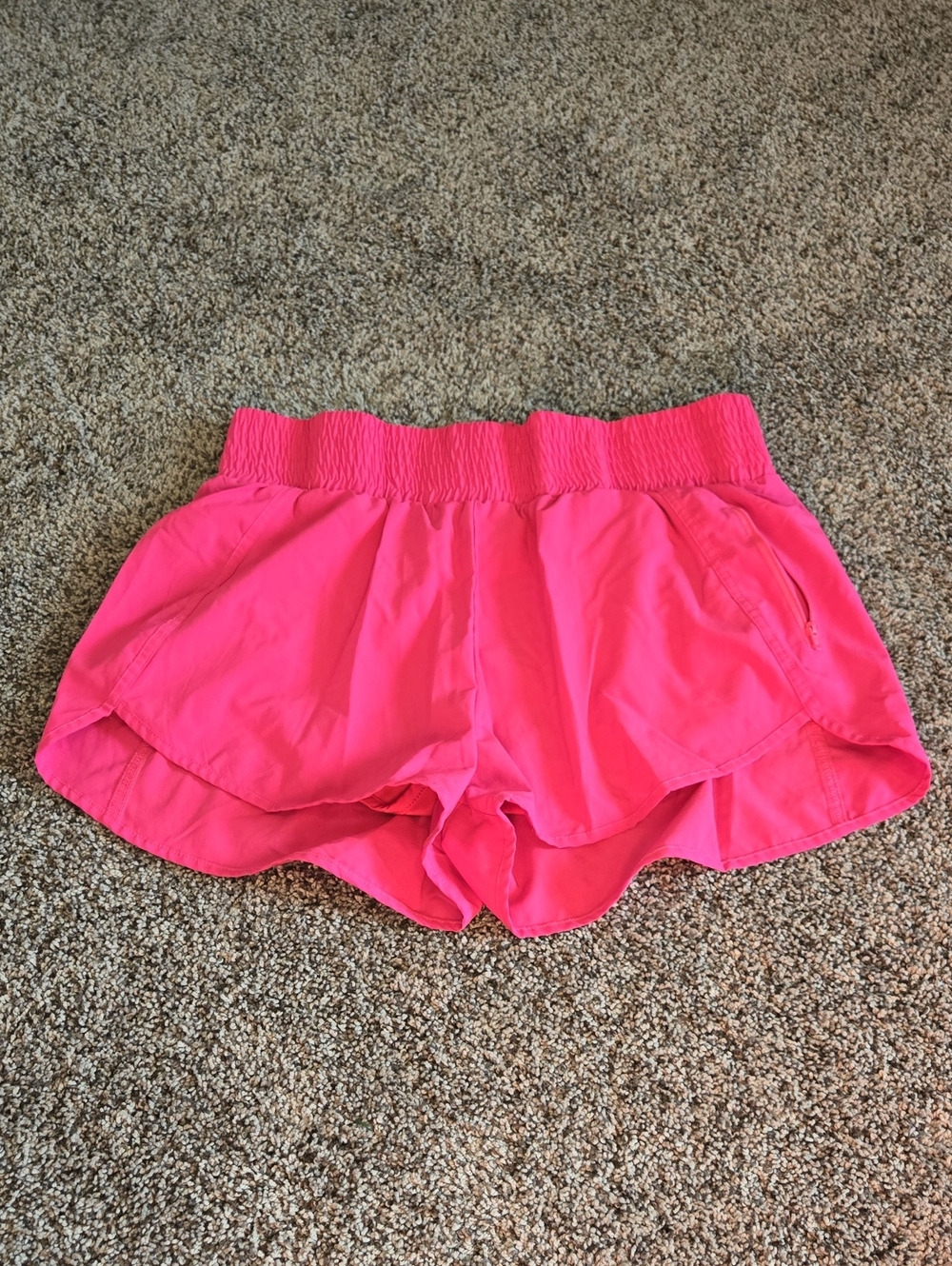 Women’s Hot Pink Athletic Shorts with Elastic Waistband